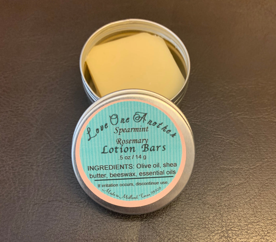 Travel Size Solid Spearmint & Rosemary Lotion Bar